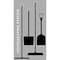 5S Supplies 5S Housekeeping Shadow Board Broom Station Version 10 - Gray Board / Black Shadows  With Broom HSB-V10-GRAY/BLACK-KIT - alternate 1
